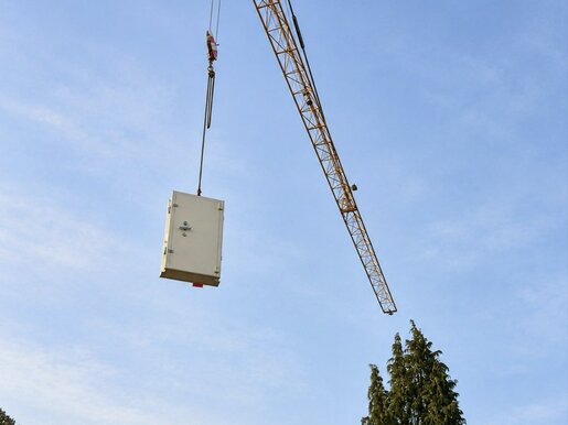 Crane installation for upper floors